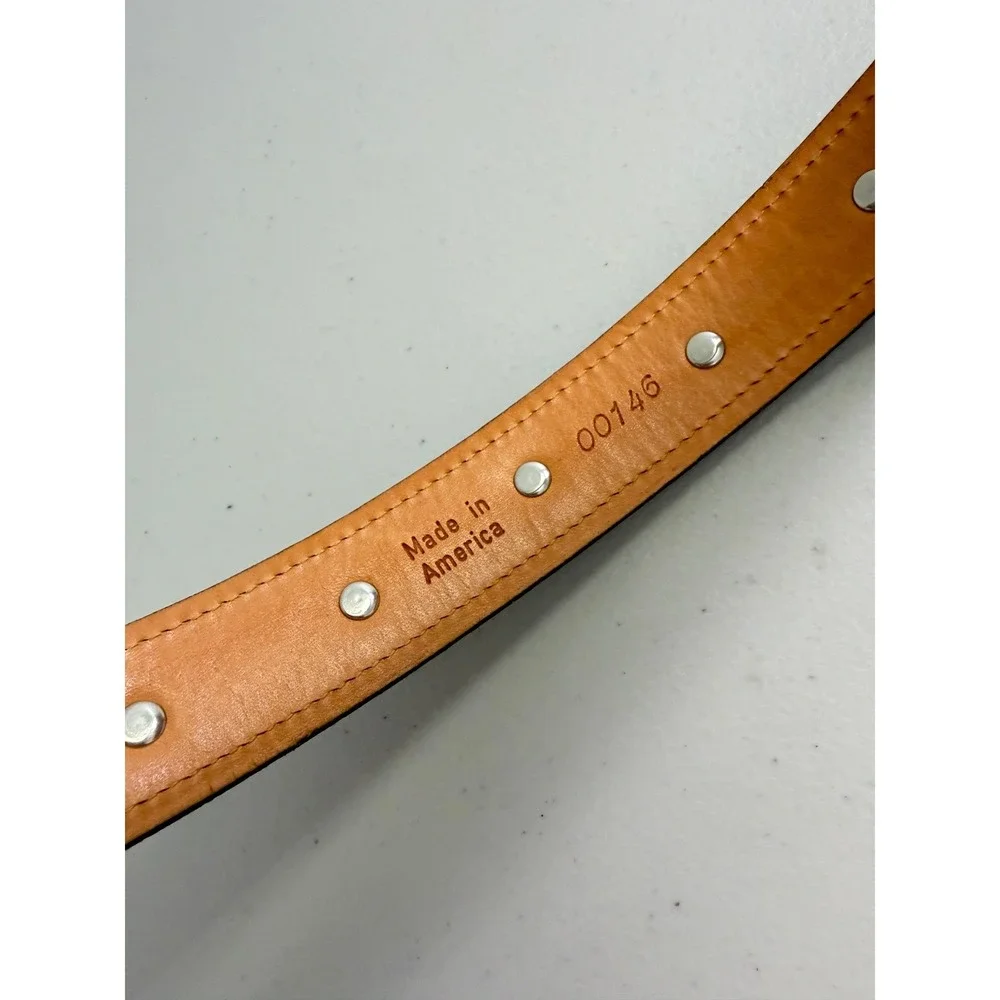 New Martin Dingman Mens 75 30 Buffalo Nickel Concho Western Leather Belt Tan USA
